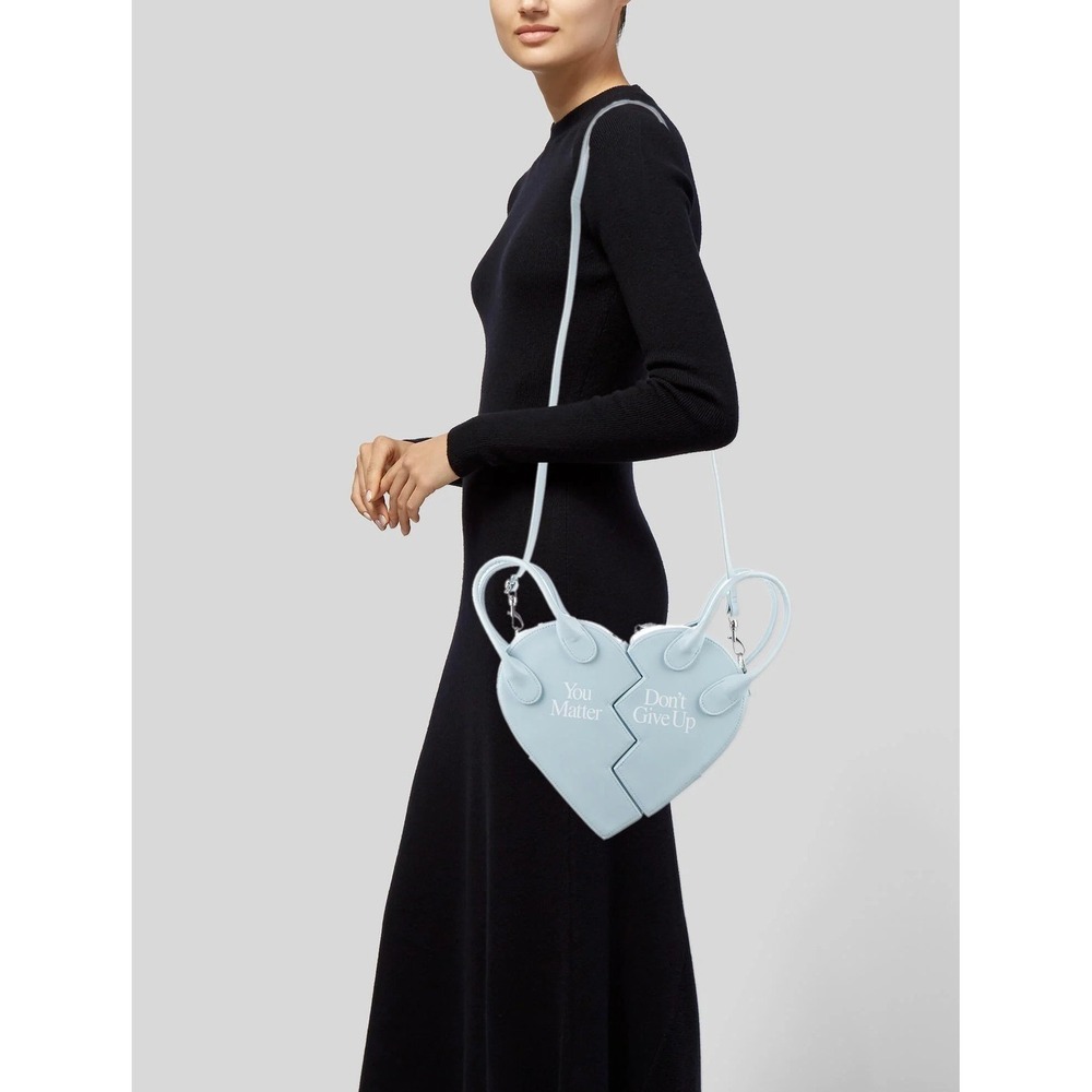 Praying Heart Satchel Bag‎ Womens Small Blue You Matter Don't Give Up Crossbody